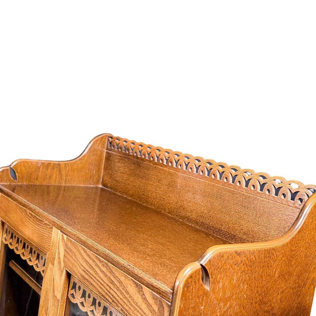 HR797 パリの雑貨屋 キャビネット　日本製　飾り棚　2枚ガラス扉