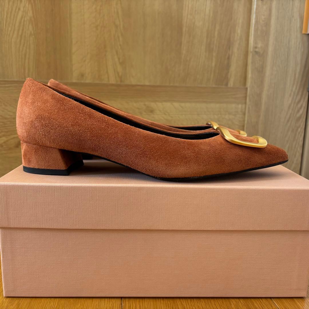 新品未使用ファビオルスコーニ　バックル　ローヒール　パンプス38 12/24まで