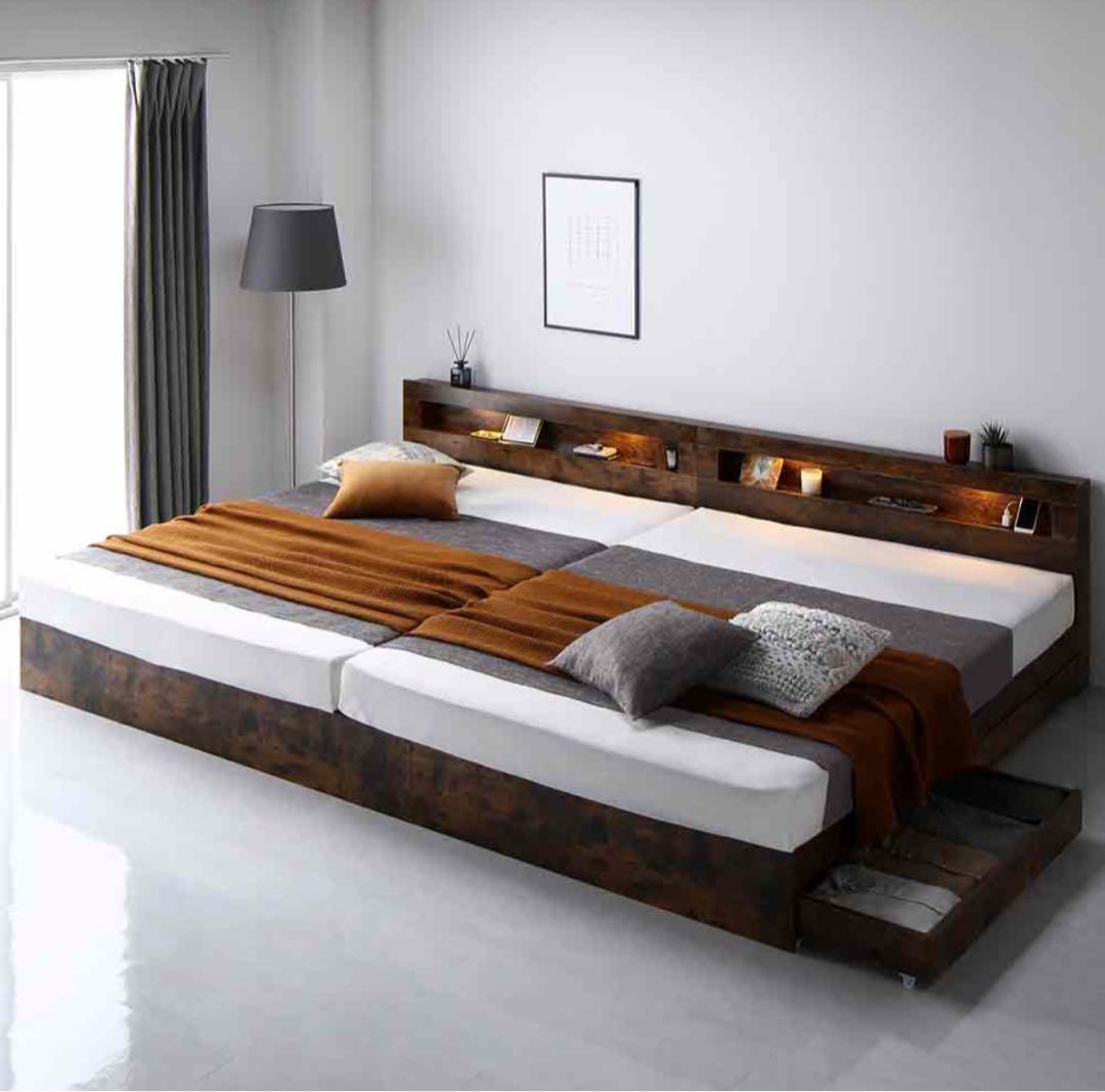 【大阪引き取り限定】RASIKベッドフレーム Rizon ヴィンテージブラウン