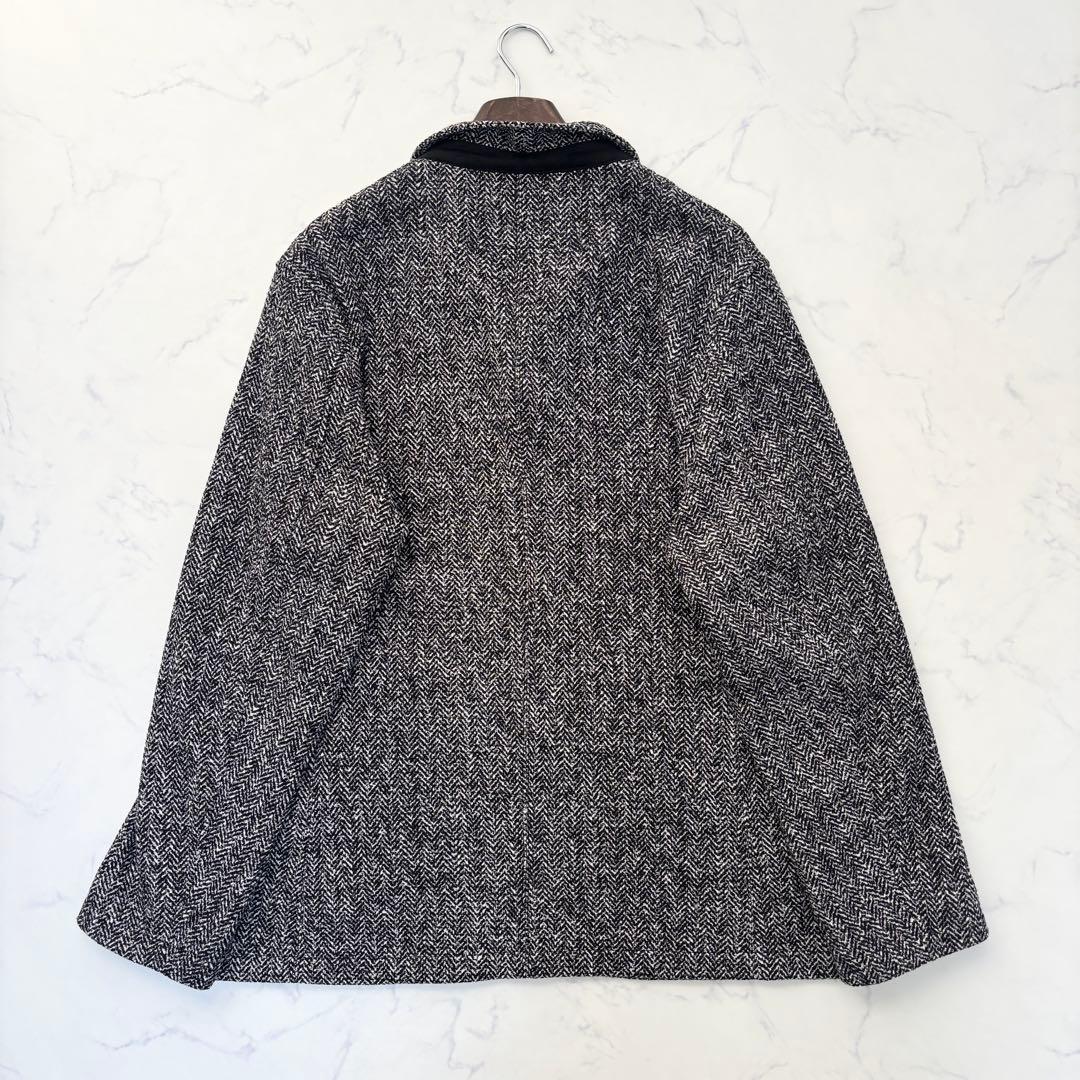 未使用 ジョセフアブード ニット ジャケット ヘリンボーン 黒白 3L