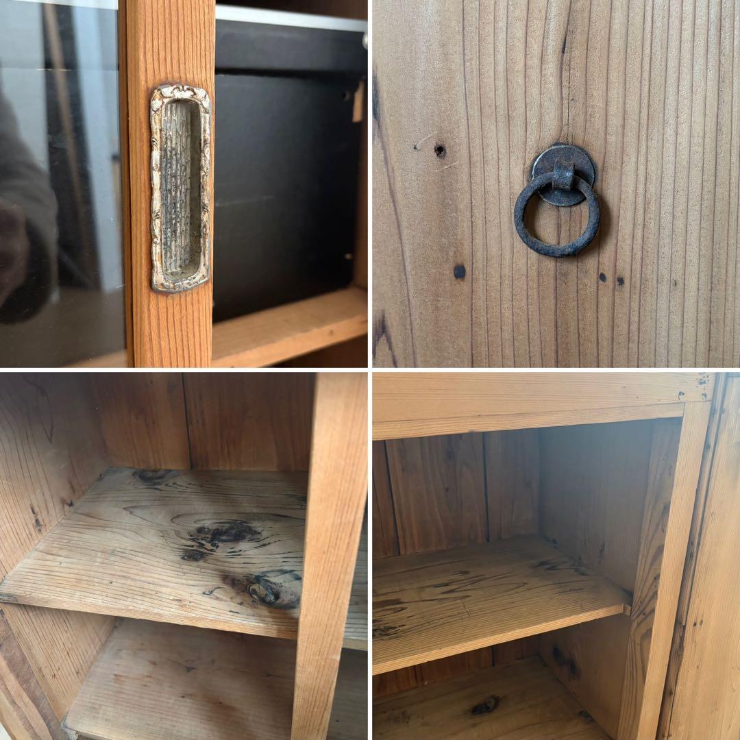 古家具 / アンティークガラス戸棚 / 無垢材①