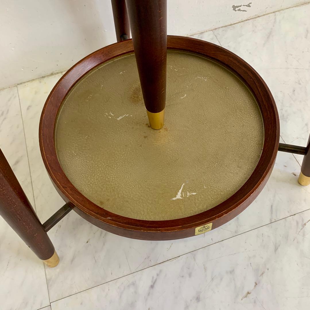 秋田木工 ヴィンテージ 木製 コートハンガー 傘立て付き ポールハンガー レトロ