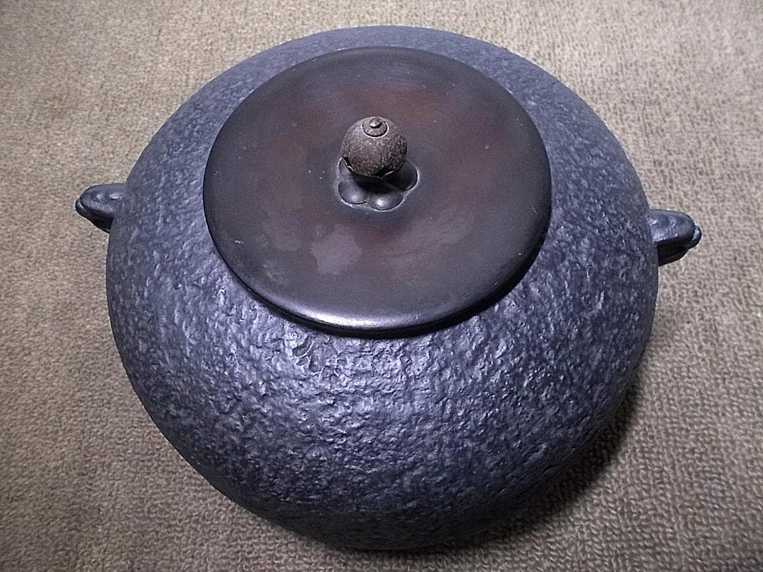 茶道具 織部焼風炉型野々田電熱器 茶釜 動作品 送料込み