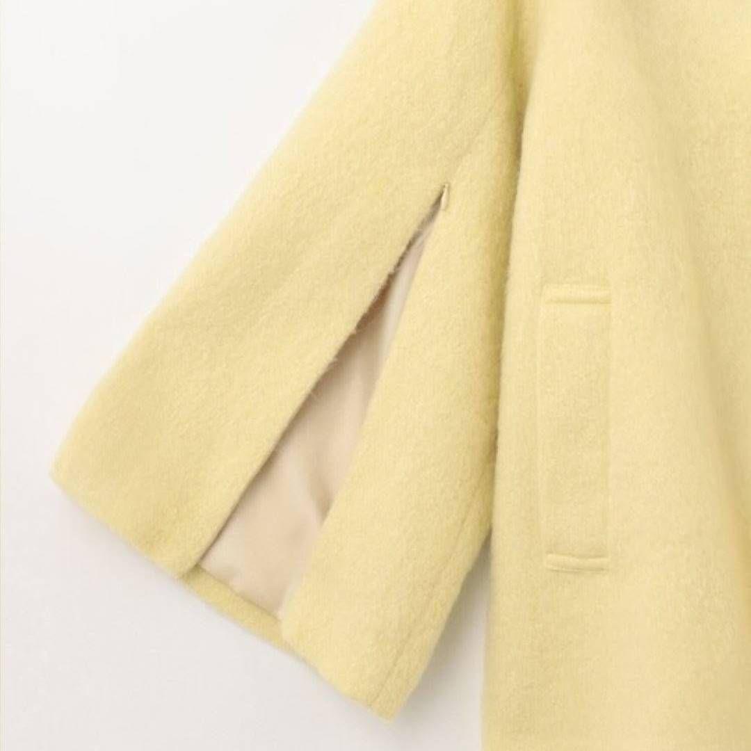 ダイアグラム 2way シャギーフードポンチョ コート ファー イエロー S
