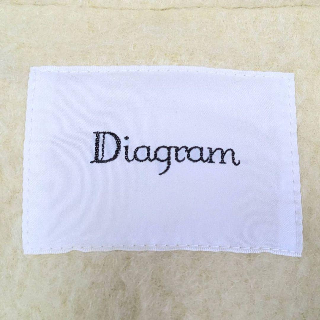 ダイアグラム 2way シャギーフードポンチョ コート ファー イエロー S