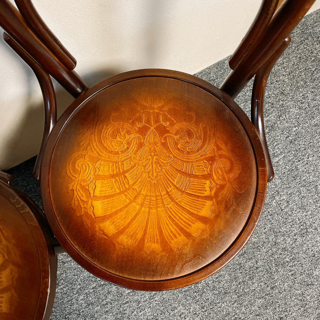 準美品　秋田木工 ダイニングチェア 2脚セット 曲げ木 椅子 ブナ材