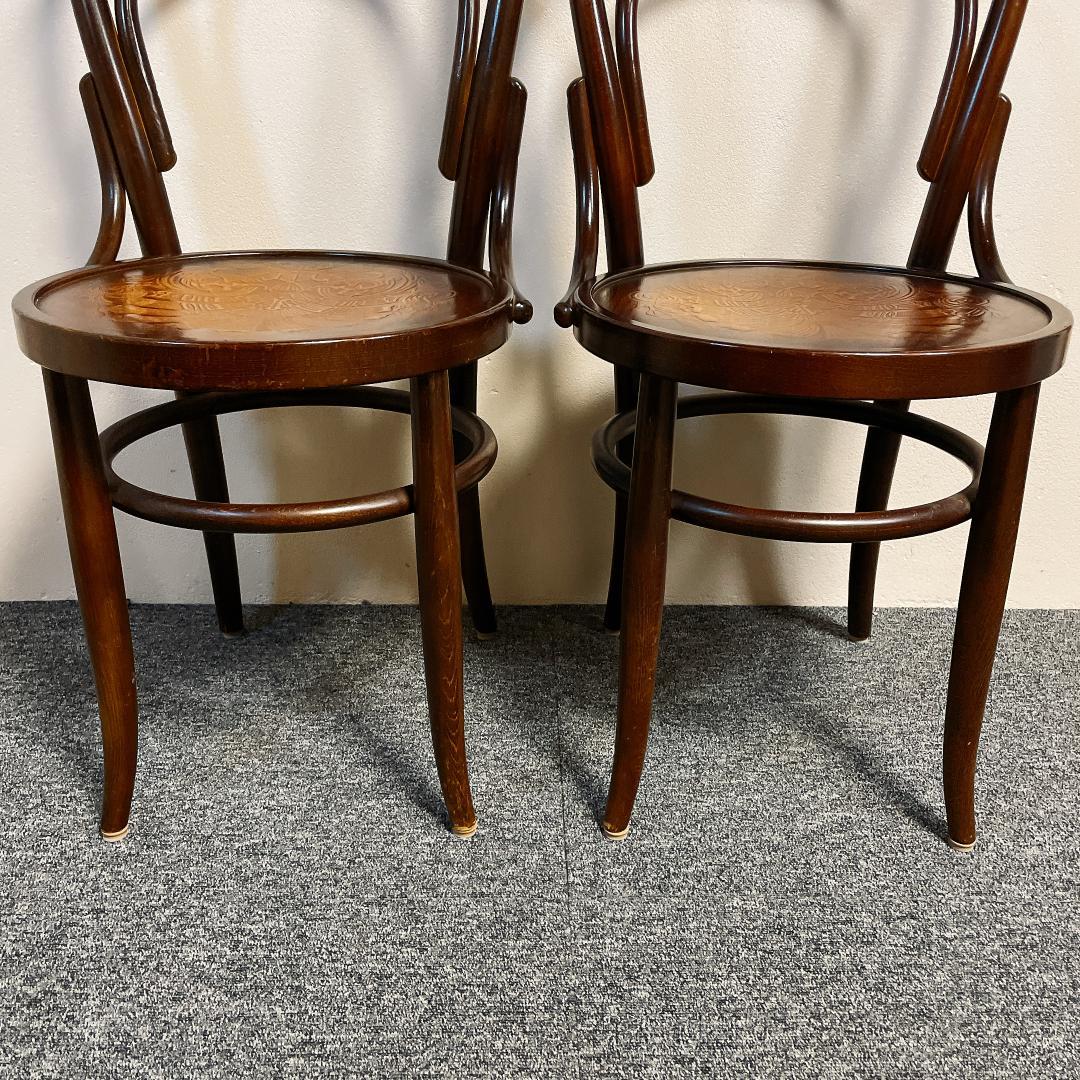 準美品　秋田木工 ダイニングチェア 2脚セット 曲げ木 椅子 ブナ材
