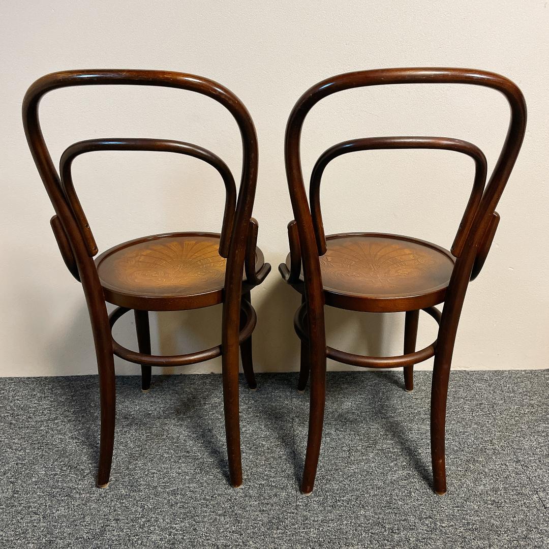 準美品　秋田木工 ダイニングチェア 2脚セット 曲げ木 椅子 ブナ材