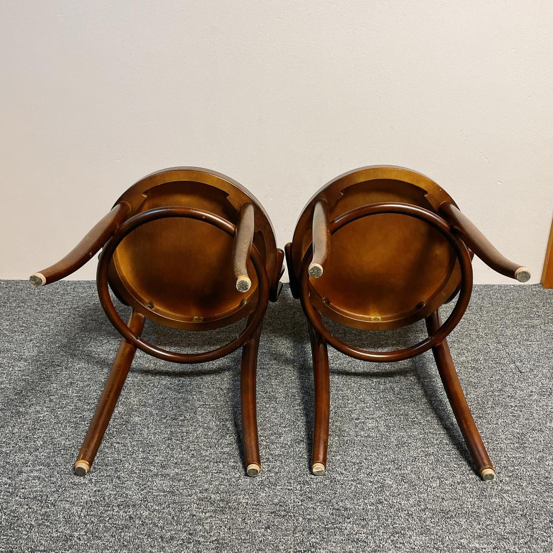 準美品　秋田木工 ダイニングチェア 2脚セット 曲げ木 椅子 ブナ材