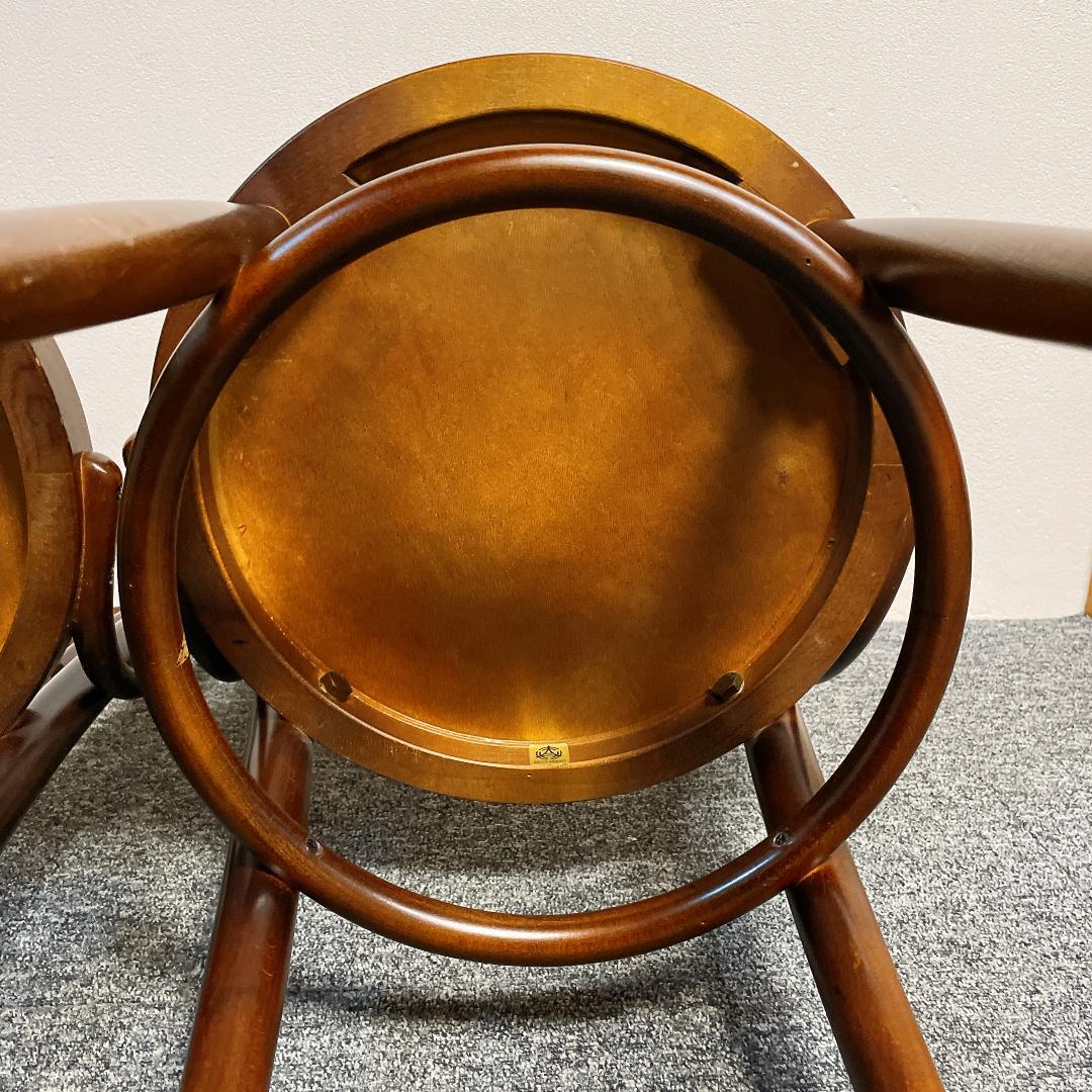 準美品　秋田木工 ダイニングチェア 2脚セット 曲げ木 椅子 ブナ材