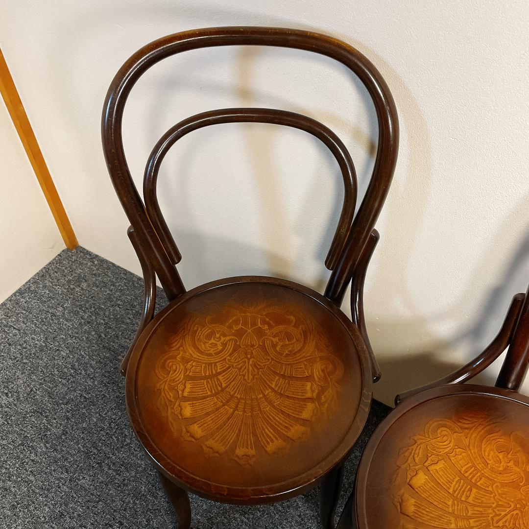 準美品　秋田木工 ダイニングチェア 2脚セット 曲げ木 椅子 ブナ材