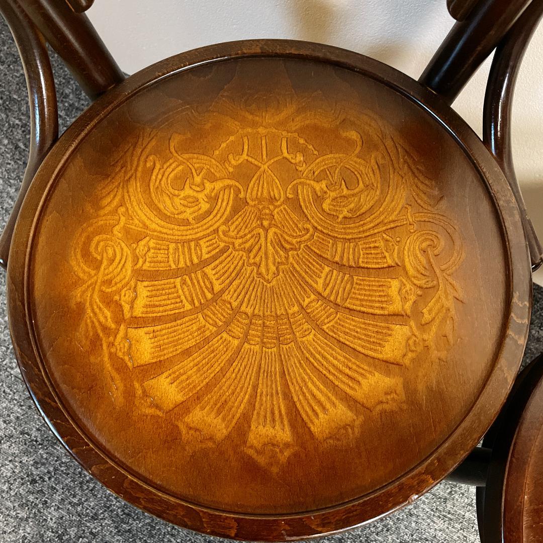 準美品　秋田木工 ダイニングチェア 2脚セット 曲げ木 椅子 ブナ材