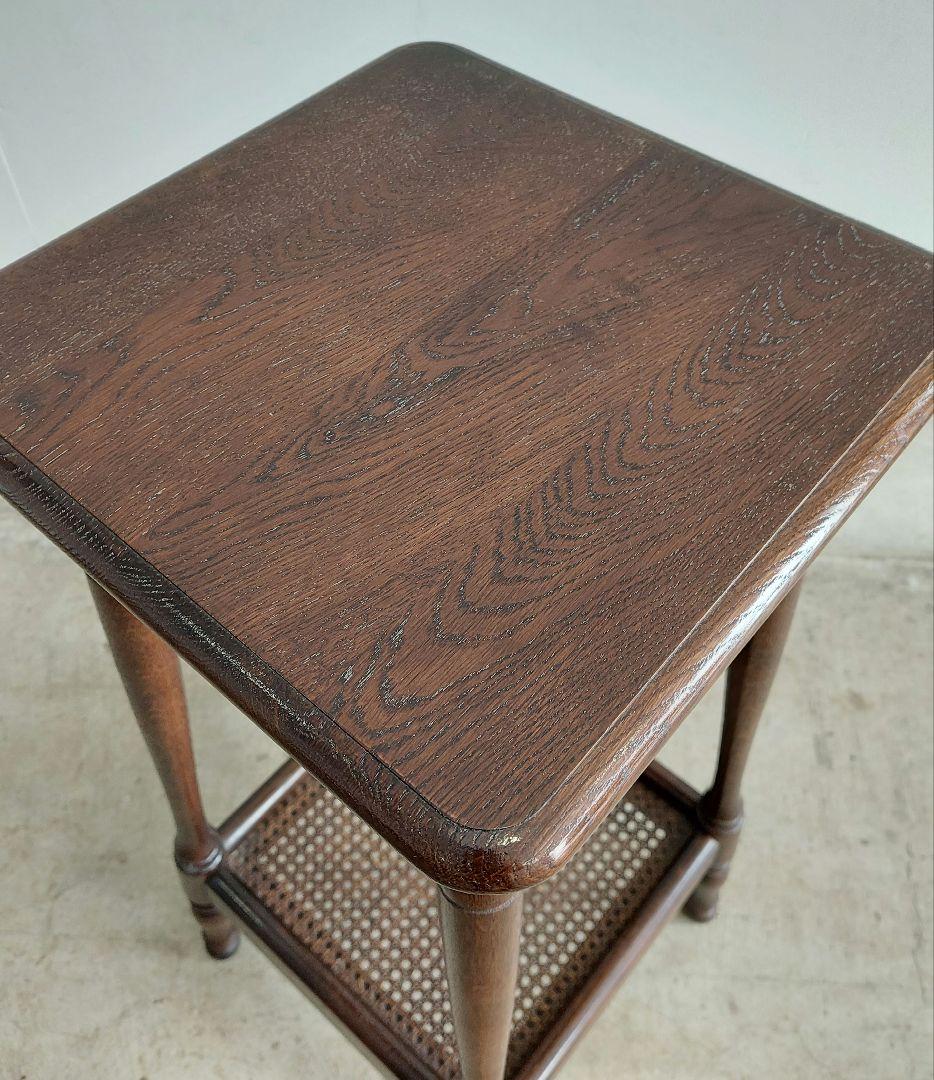 カリモク家具 フラワースタンド 電話台 サイドテーブル ラタン棚