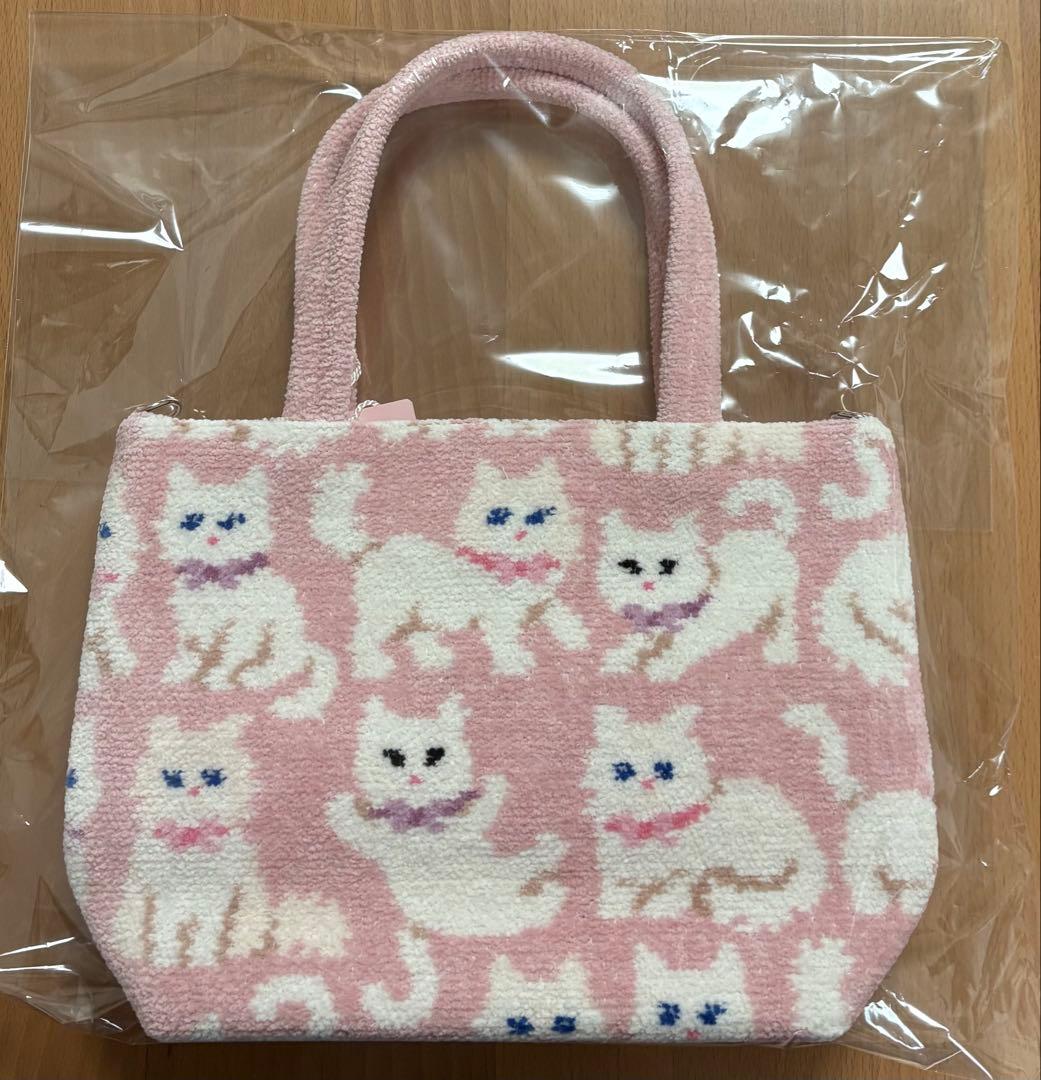 【新品未使用】フェイラー　ラブラリー　モフモフネコチャン　バッグ　ペールピンク