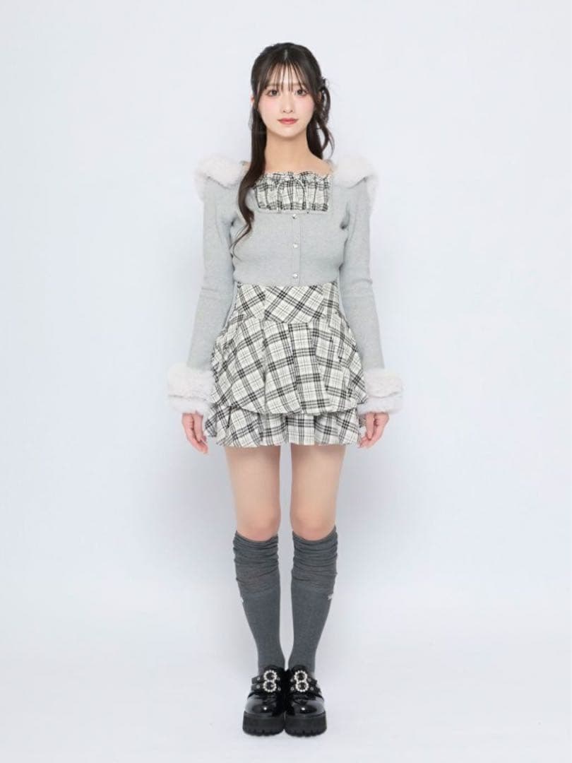 プリーツスカパン ホワイト　Mサイズ　bubbles