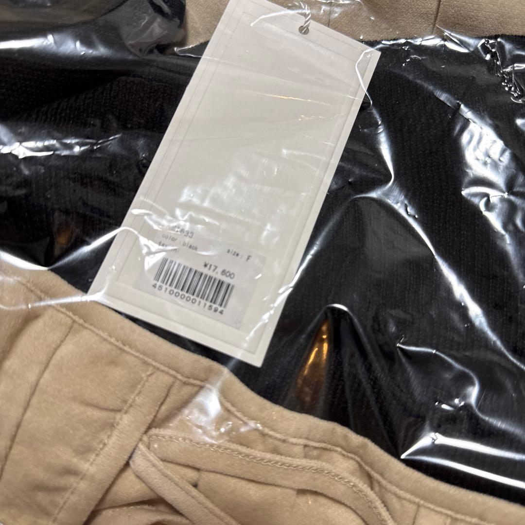 High waist velour mini dress 黒 andmary