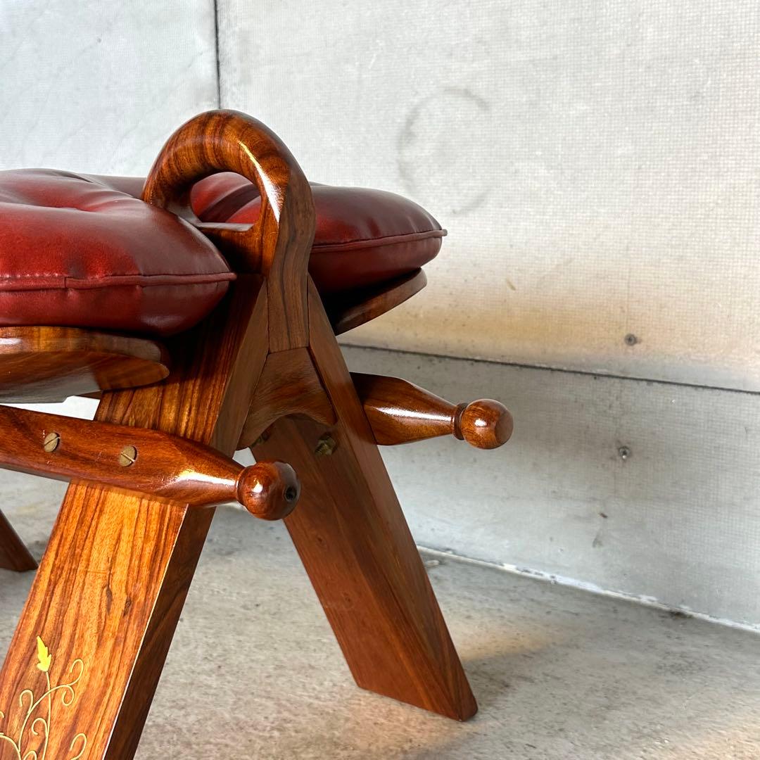 ✿美品✿ キャメルチェア　ラクダスツール ロビー エントランス 玄関 象嵌 金彩