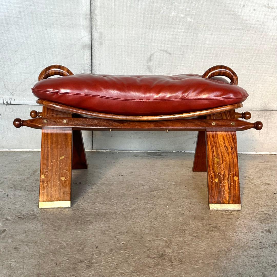 ✿美品✿ キャメルチェア　ラクダスツール ロビー エントランス 玄関 象嵌 金彩