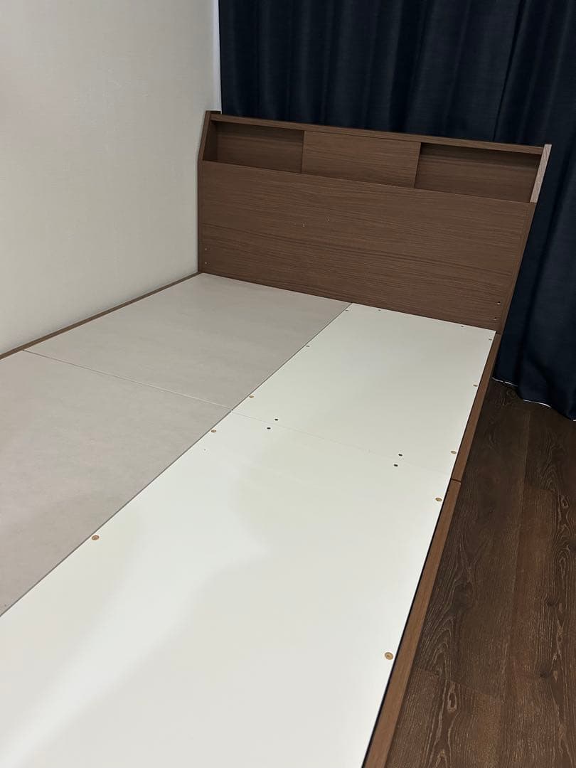 【送料込】ニトリ セミダブルベッドフレーム(アザン) ミドルブラウン