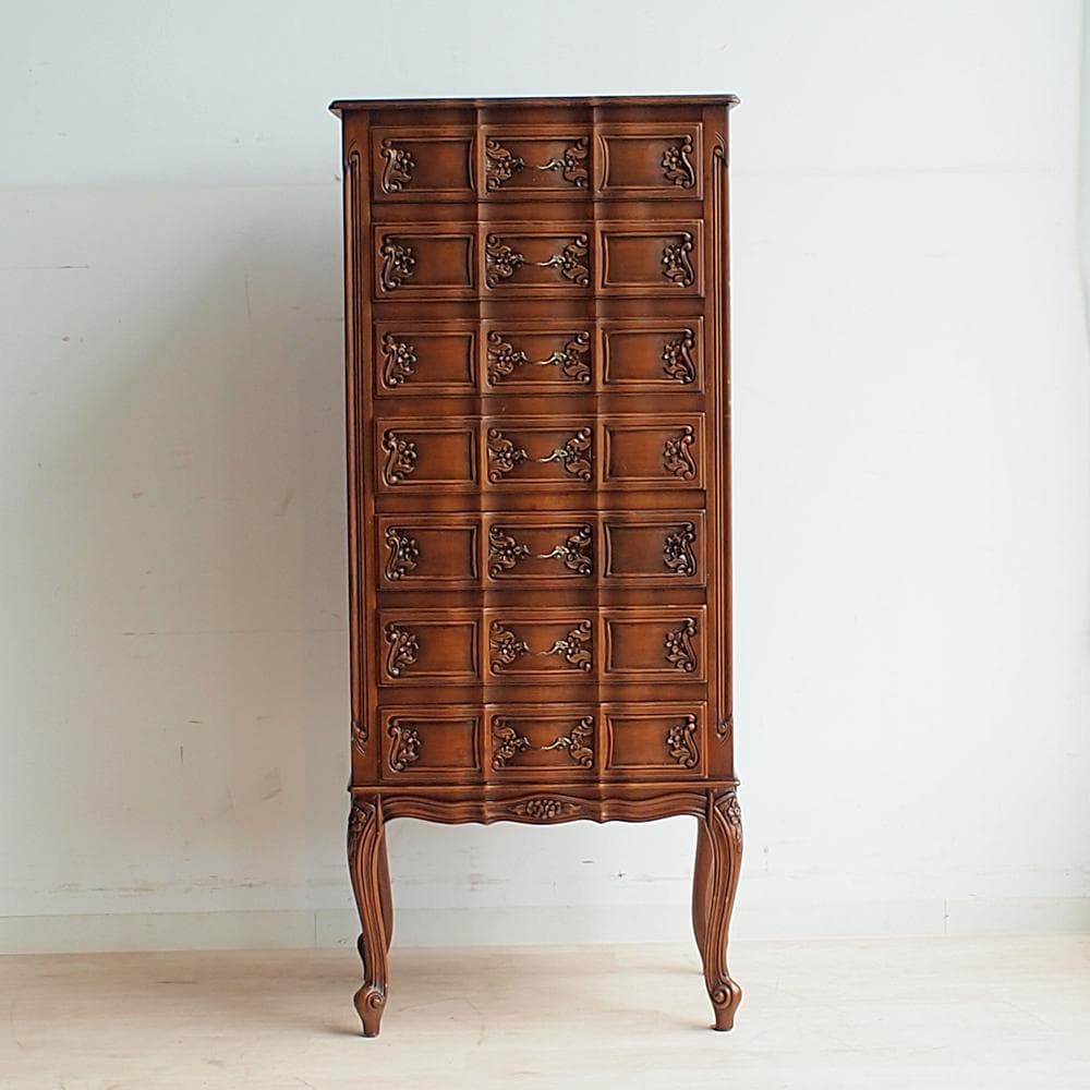 クラシカル 猫脚チェスト 7段 スリム イタリアンクラシックスタイル