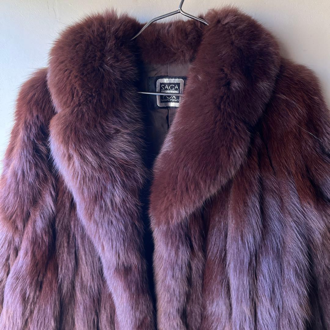 希少サイズ　SAGA FOX サガフォックス　ファーコート　銀サガ　13号