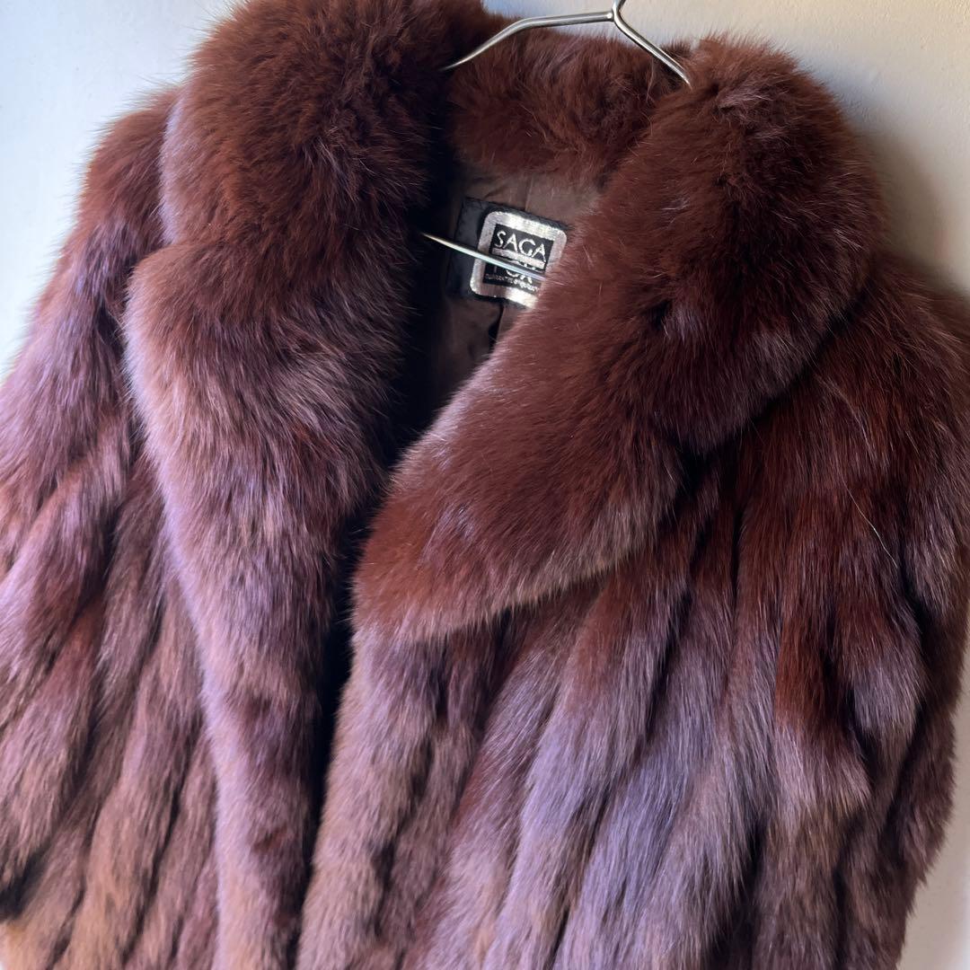 希少サイズ　SAGA FOX サガフォックス　ファーコート　銀サガ　13号