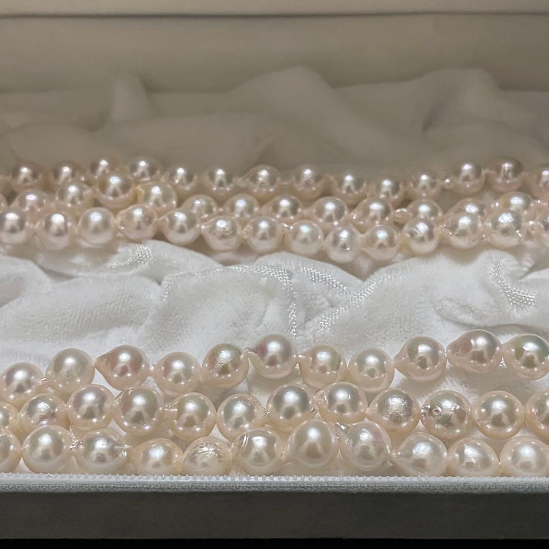 【超ロング✨あこや本真珠】ネックレス 6.5-7.0 パール 3連/2連 パール