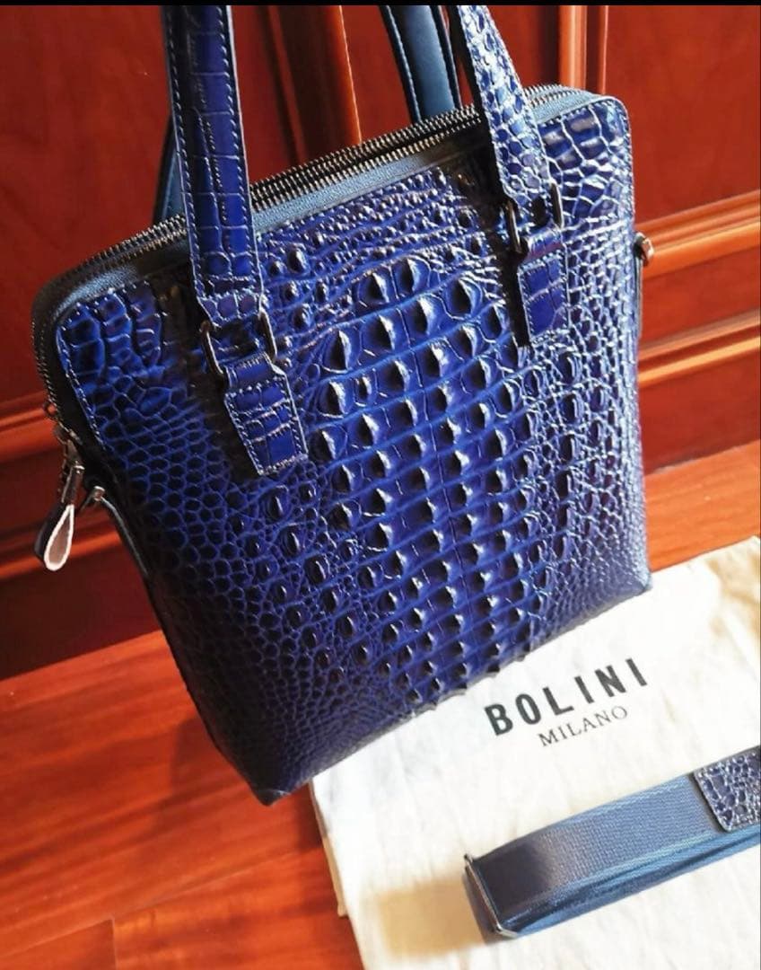 新品未使用★BOLINIトートバッグ★牛革★クロコダイル