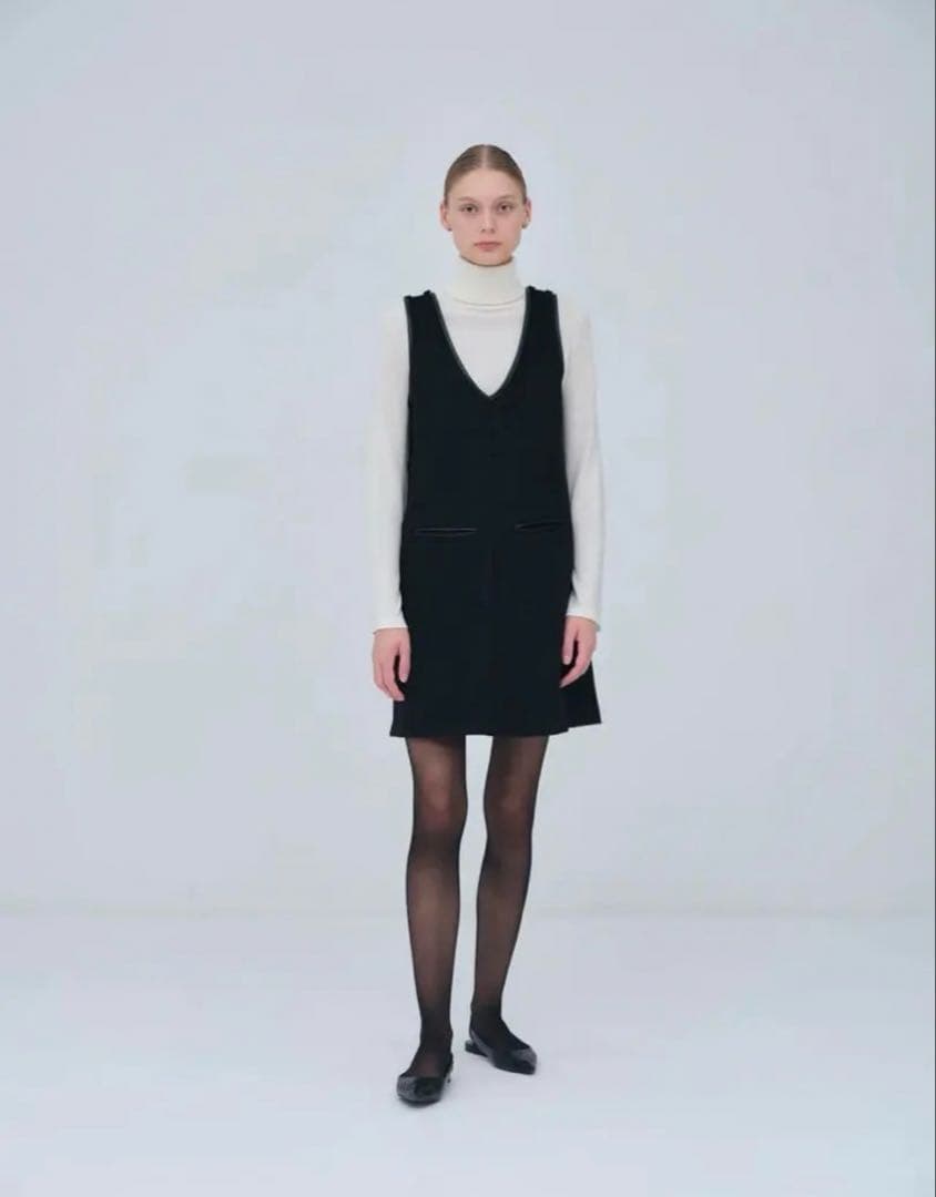 ワンピース laubeblanc leather trimmed jumper dress