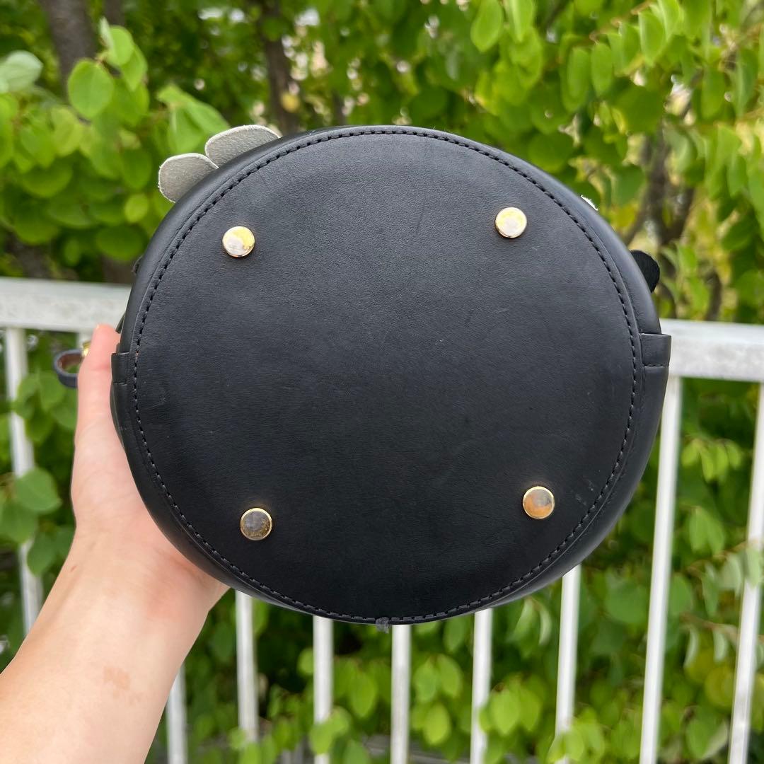 最終✨メアリオルターナ　フラワー装飾 バケツ型レザーバッグ