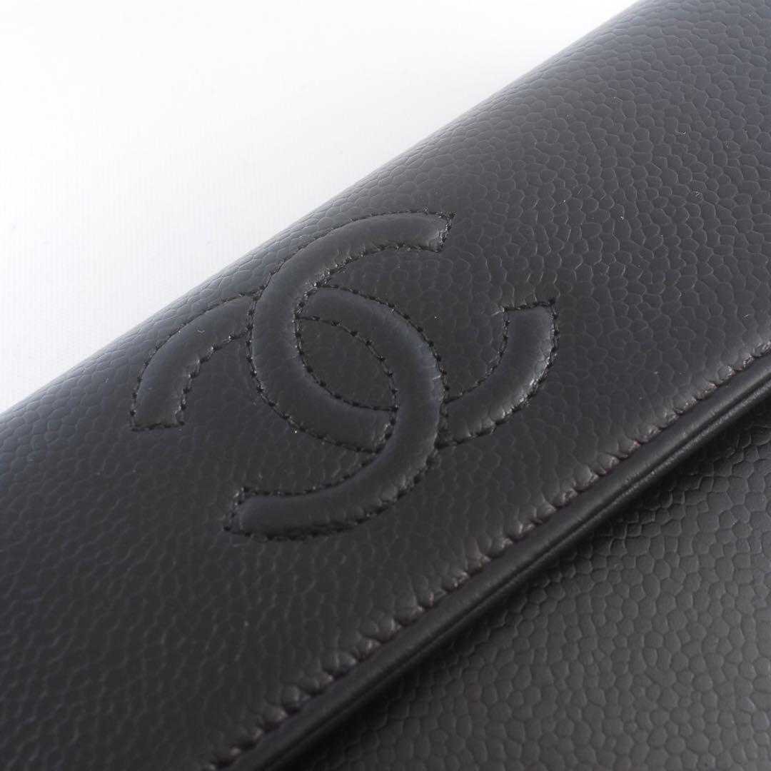 美品＊CHANEL＊シャネル＊キャビアスキン＊長財布＊フラップウォレット＊ココ