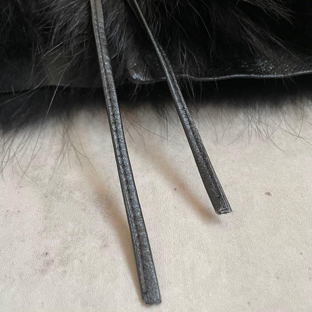 ファージャケット　ラムレザー　フォックスファー　革紐　短丈　アメカジ　グランジ