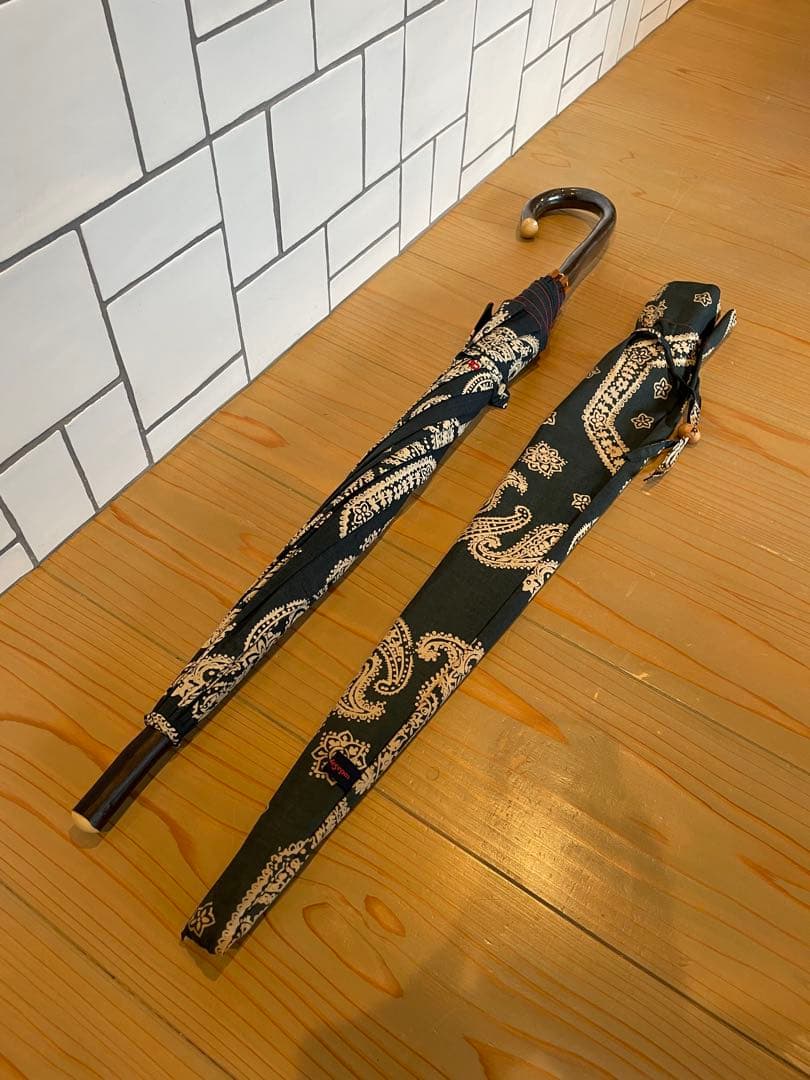 ぷりん 45rpm 日傘 雨傘 インディゴ 勾玉 花柄 和柄 藍染