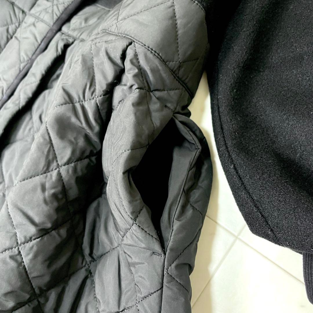 【極美品】カロリナグレイサー キルティング配色コート ブラック F