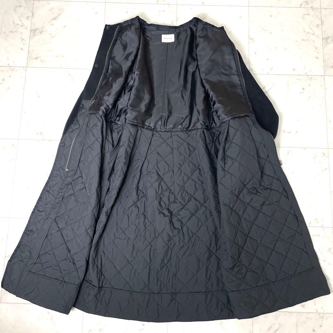【極美品】カロリナグレイサー キルティング配色コート ブラック F