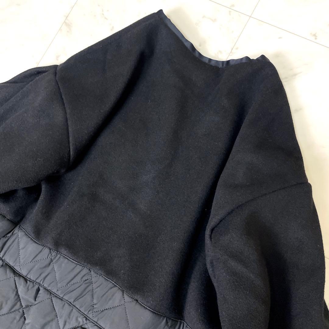 【極美品】カロリナグレイサー キルティング配色コート ブラック F