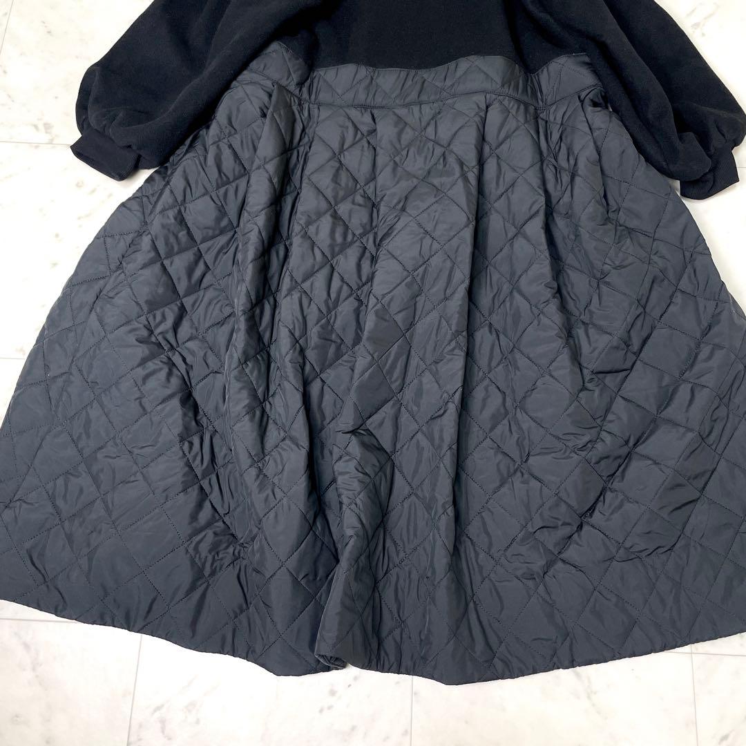 【極美品】カロリナグレイサー キルティング配色コート ブラック F