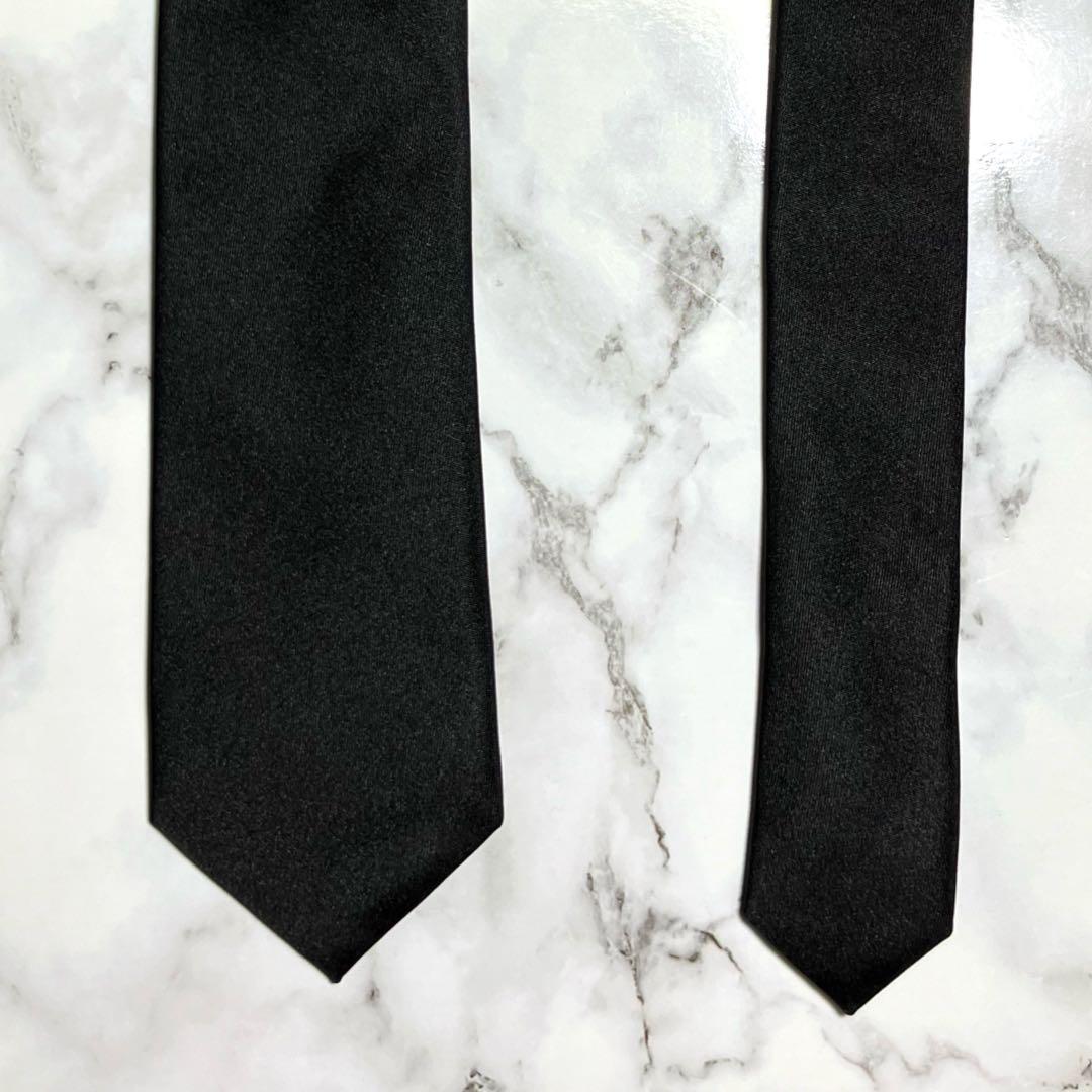 【美品】SAINT LAURENT サンローラン　ネクタイ　黒　ソリッド