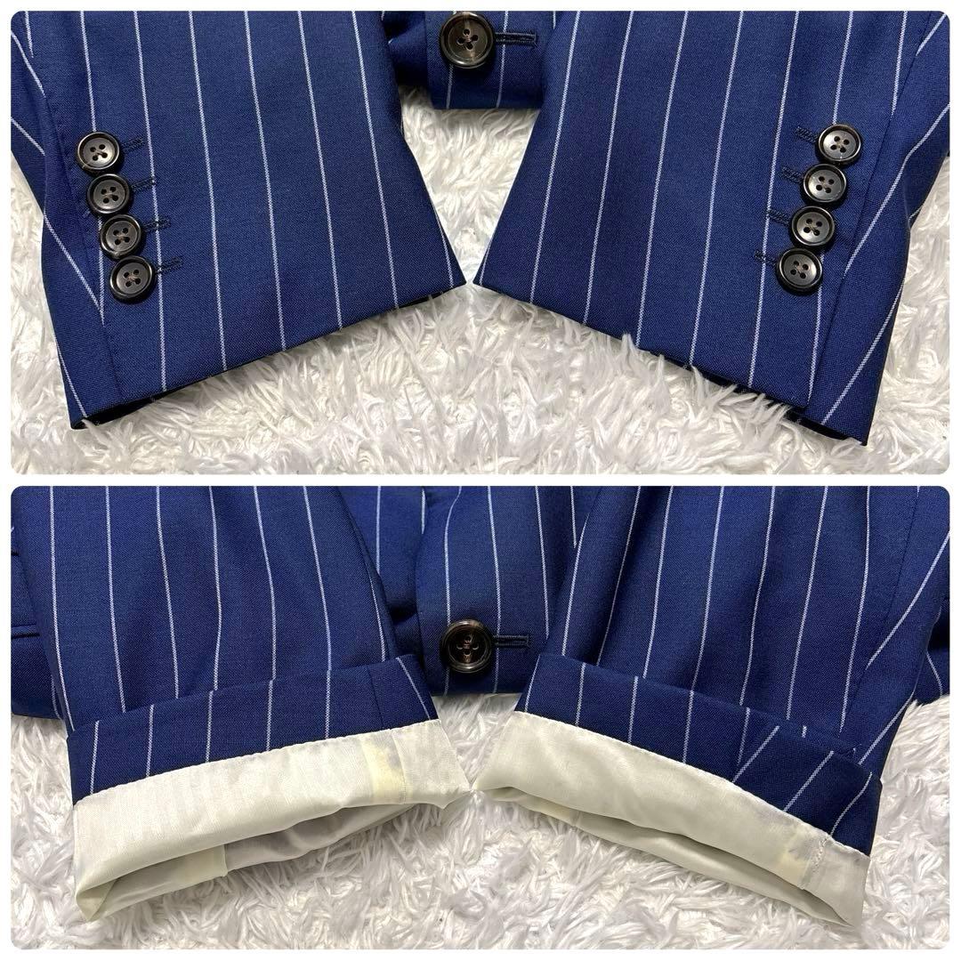 ポールスチュアート ビジネススーツ セットアップ ネイビー ストライプ 日本製