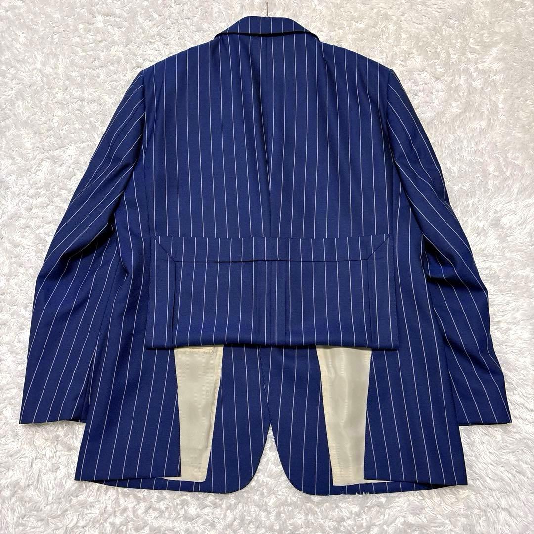 ポールスチュアート ビジネススーツ セットアップ ネイビー ストライプ 日本製