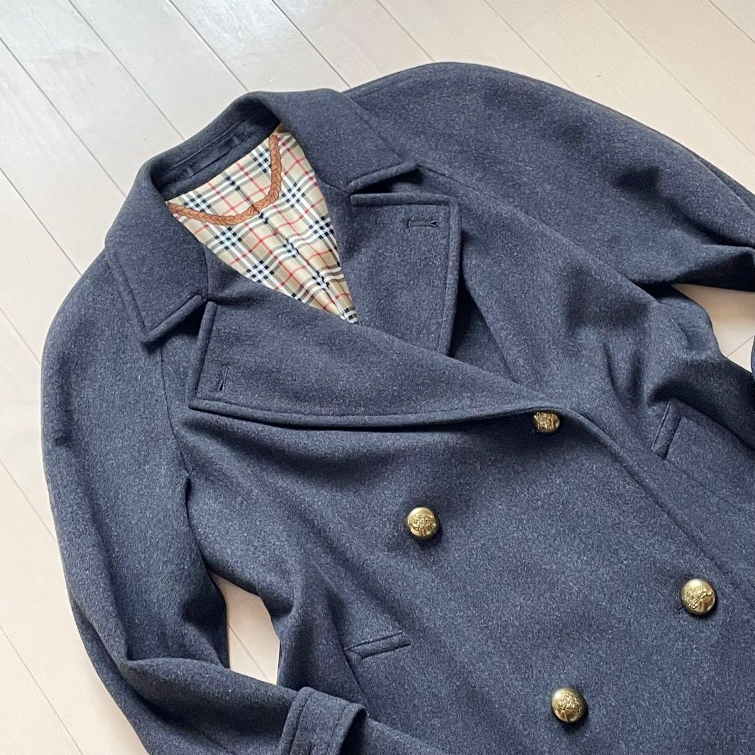 BURBERRYS【裏地総柄 希少 美品】チェスターコート 金ボタン XL位