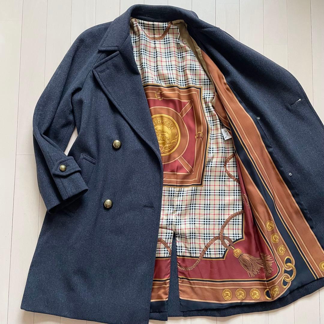 BURBERRYS【裏地総柄 希少 美品】チェスターコート 金ボタン XL位