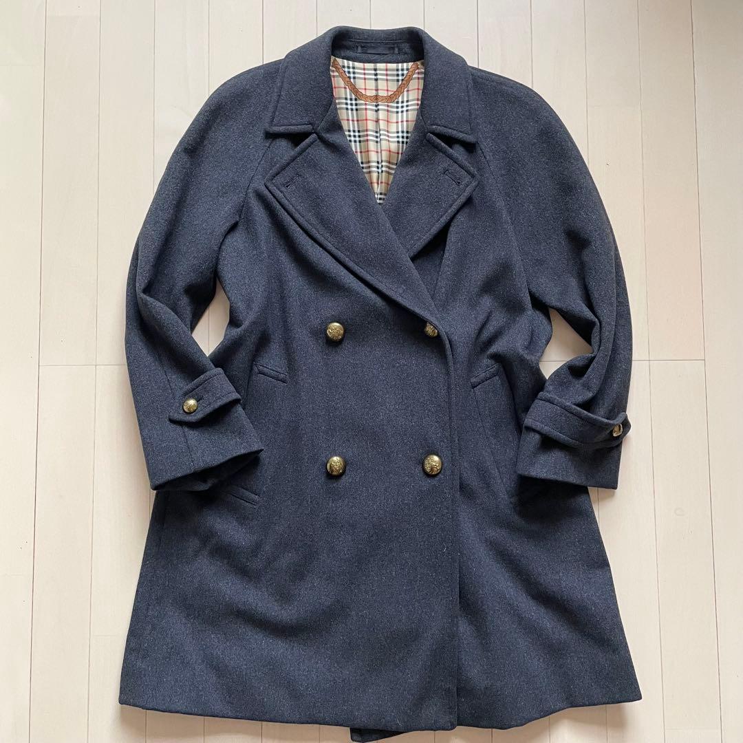 BURBERRYS【裏地総柄 希少 美品】チェスターコート 金ボタン XL位