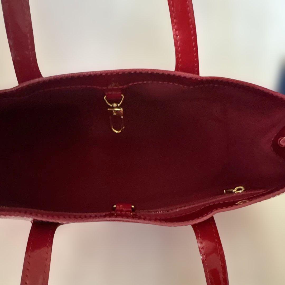 ルイヴィトン ヴェルニ ウィルシャーPM ミニトートバッグ レッド