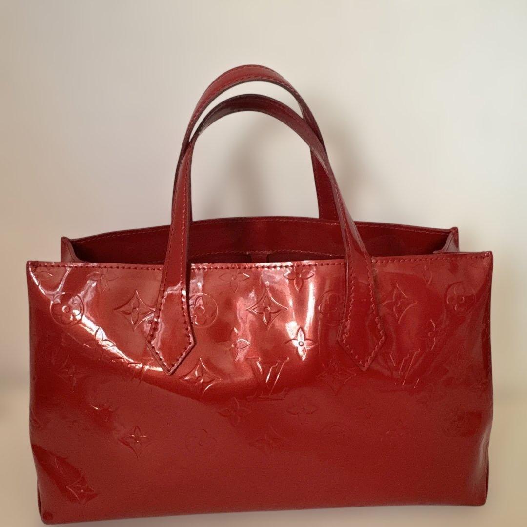 ルイヴィトン ヴェルニ ウィルシャーPM ミニトートバッグ レッド