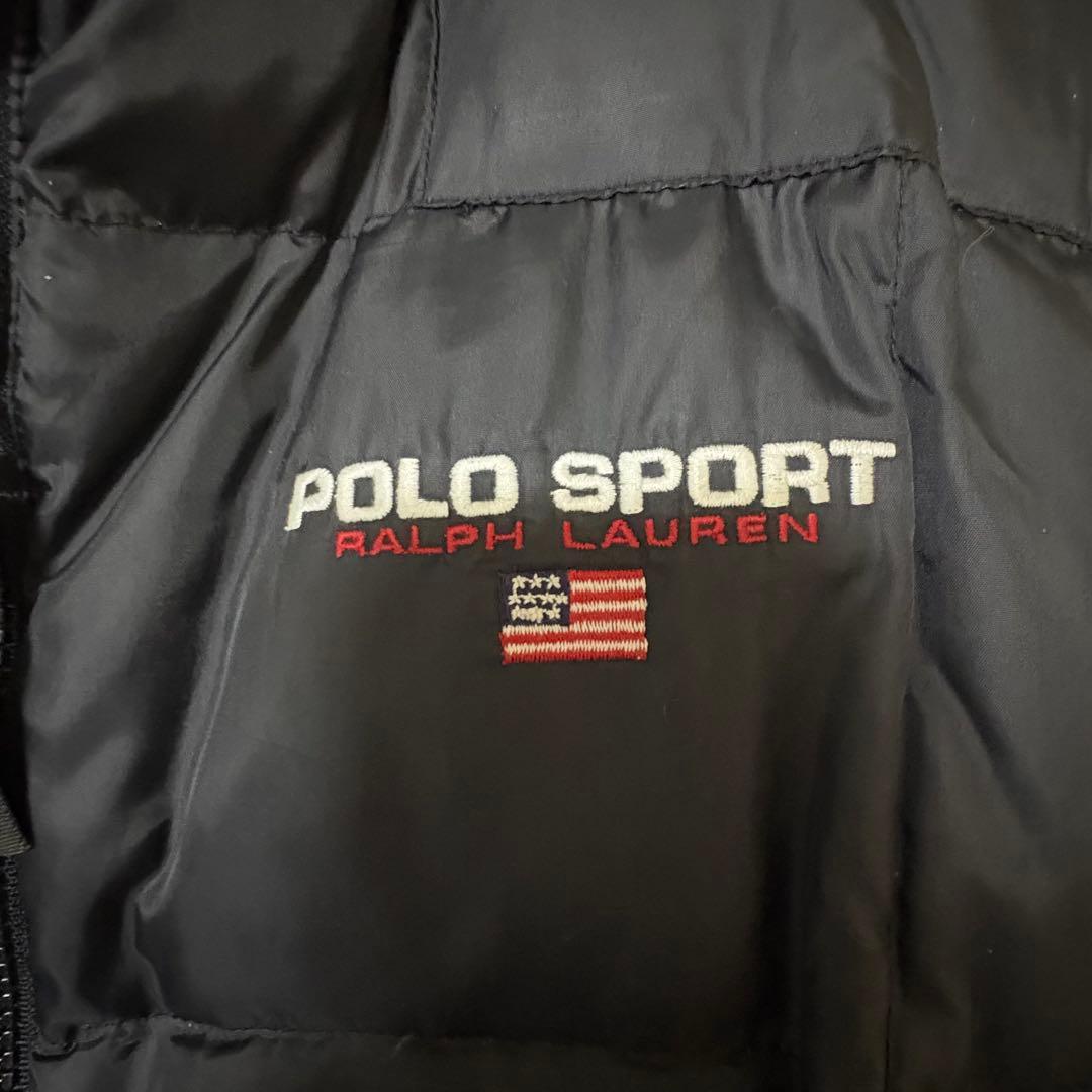 90s POLO SPORTS ダウンベスト ブラック サイズL アメカジ 古着