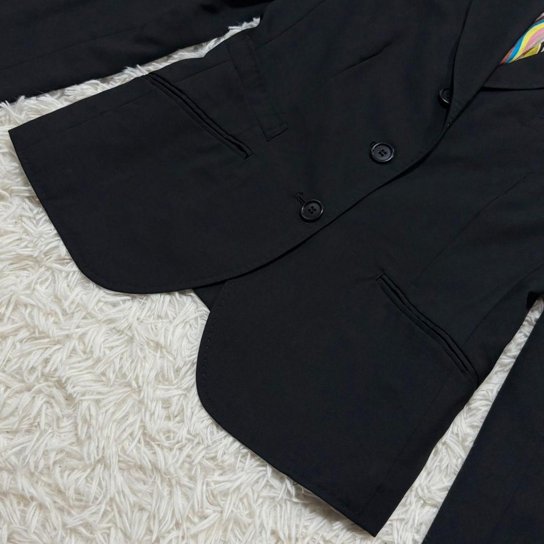 美品 ポールスミス ブラック スーツ セットアップ スカート マルチカラー