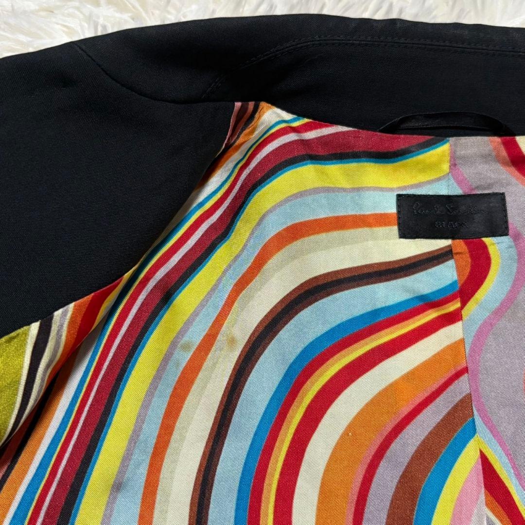 美品 ポールスミス ブラック スーツ セットアップ スカート マルチカラー