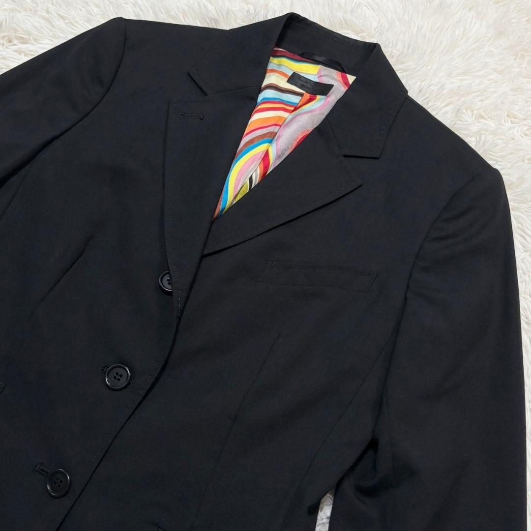 美品 ポールスミス ブラック スーツ セットアップ スカート マルチカラー
