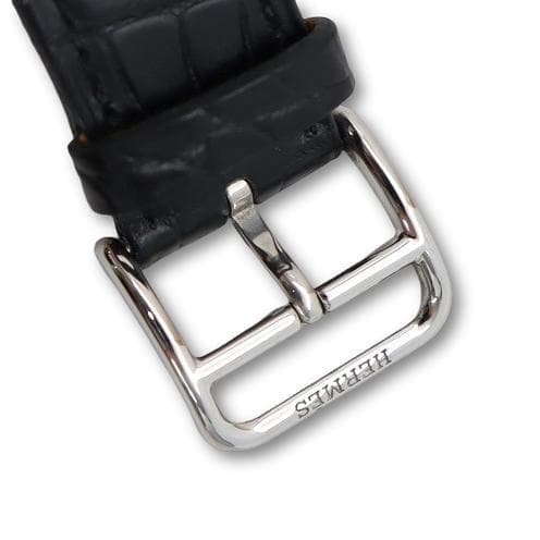 エルメス 20mm クロコ型押し バンド ベルト BLACK(ブラック)